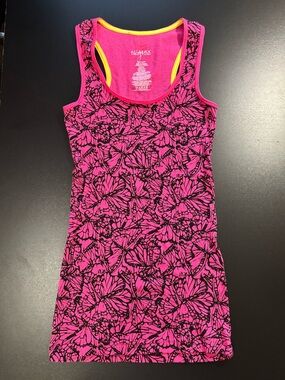 2000s Y2K pink and black butterfly tank top Miley Cyrus size small